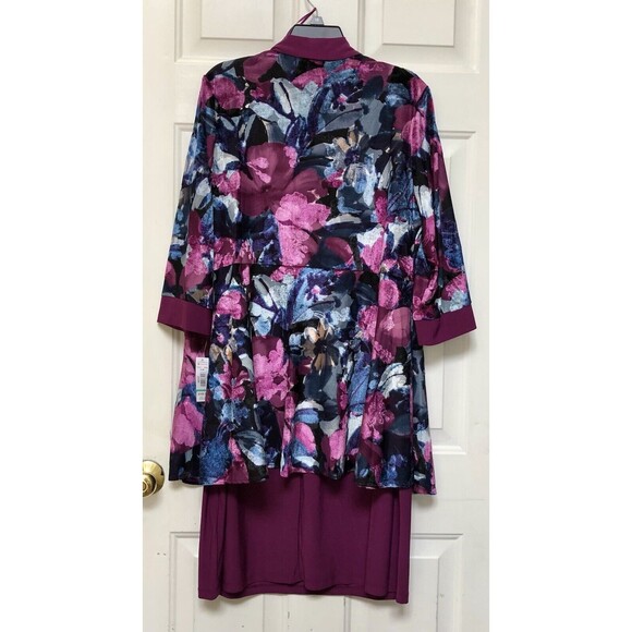 R & M RICHARDS WOMEN'S DRESS PLUS SIZE 16 PARTY WEDDING, PLUM SET OF TWO PIECES - Picture 2 of 14